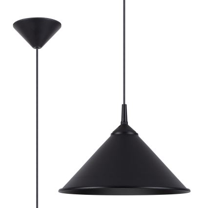 Csillár zsinóron ZUMA 1xE27/15W/230V átm. 30 cm fekete