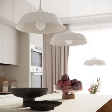 Csillár zsinóron FRIKA 1xE27/15W/230V átm. 34 cm fehér