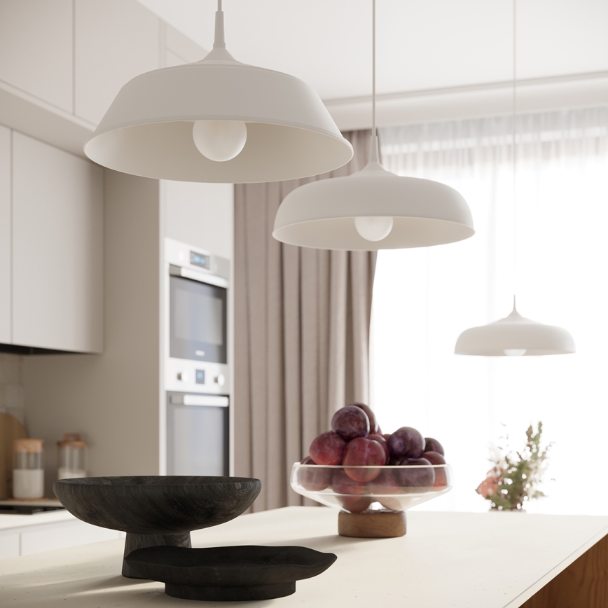 Csillár zsinóron FRIKA 1xE27/15W/230V átm. 34 cm fehér
