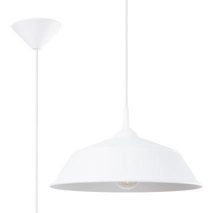 Csillár zsinóron FRIKA 1xE27/15W/230V átm. 34 cm fehér