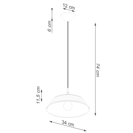 Csillár zsinóron FRIKA 1xE27/15W/230V átm. 34 cm fehér
