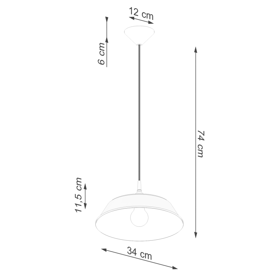 Csillár zsinóron FRIKA 1xE27/15W/230V átm. 34 cm fehér