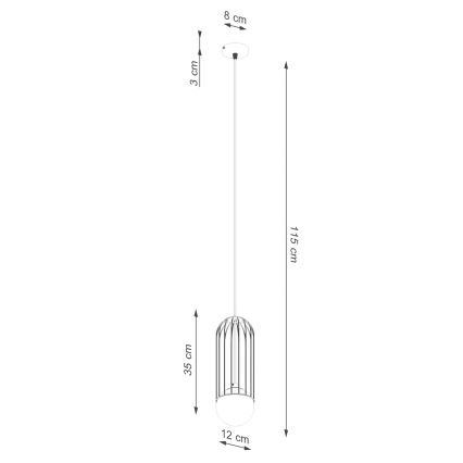 Csillár zsinóron BRINA 1xG9/8W/230V fehér