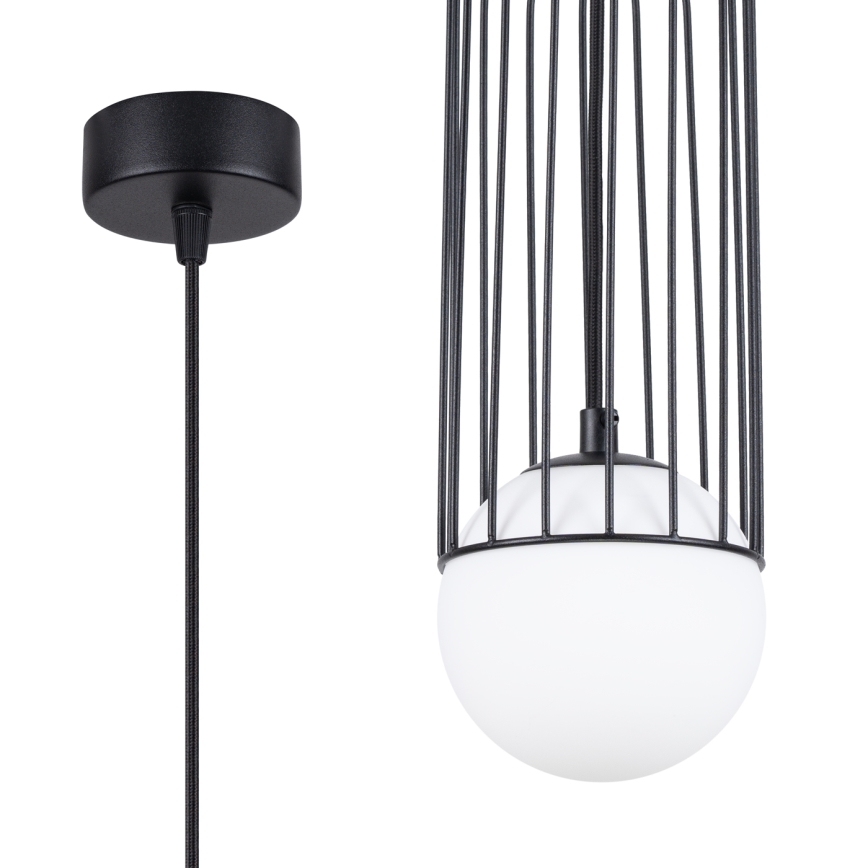 Csillár zsinóron BRINA 1xG9/8W/230V fekete