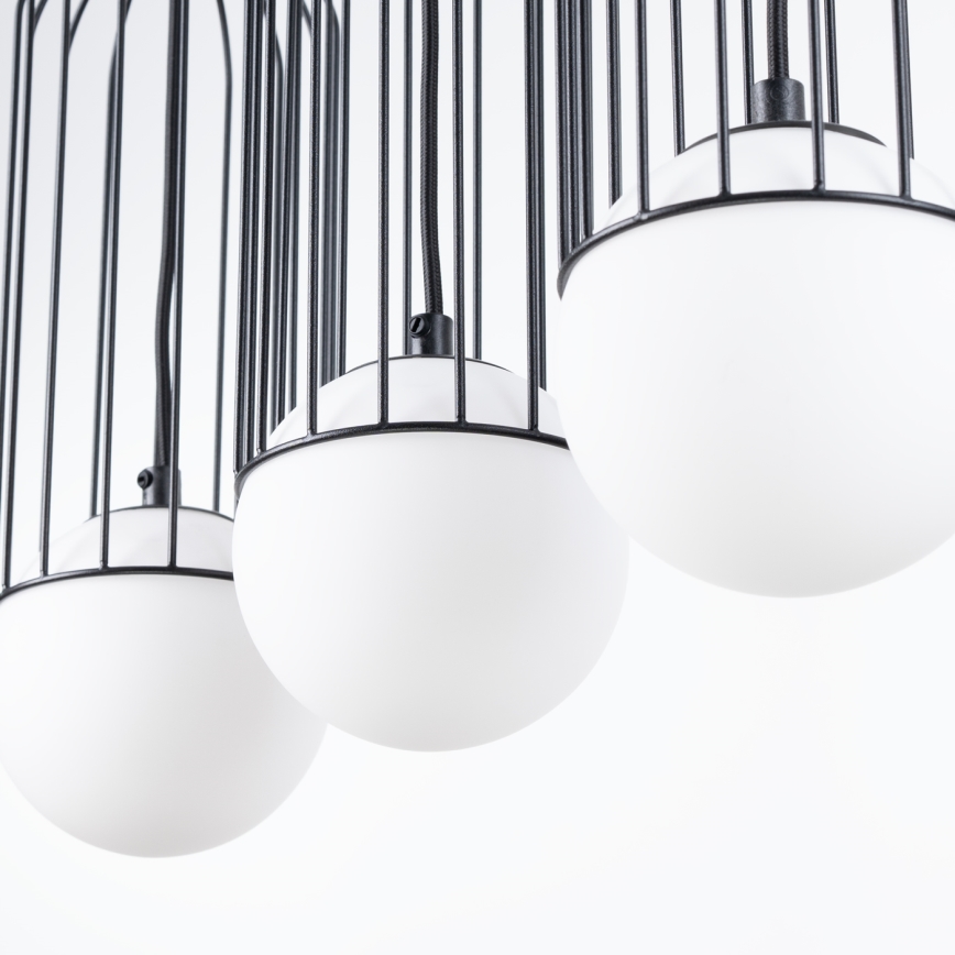 Csillár zsinóron BRINA 3xG9/8W/230V fekete