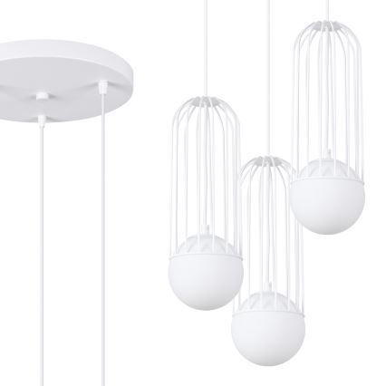 Csillár zsinóron BRINA 3xG9/8W/230V fehér