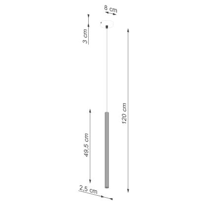 Csillár zsinóron ARCHE 1xG9/8W/230V fehér