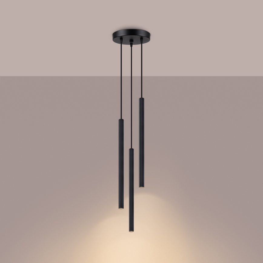 Csillár zsinóron ARCHE 3xG9/8W/230V fekete