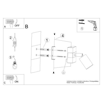 Fali spotlámpa FAGER 1xGU10/10W/230V fekete
