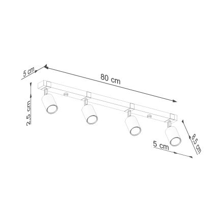 Spotlámpa FAGER 4xGU10/10W/230V fekete
