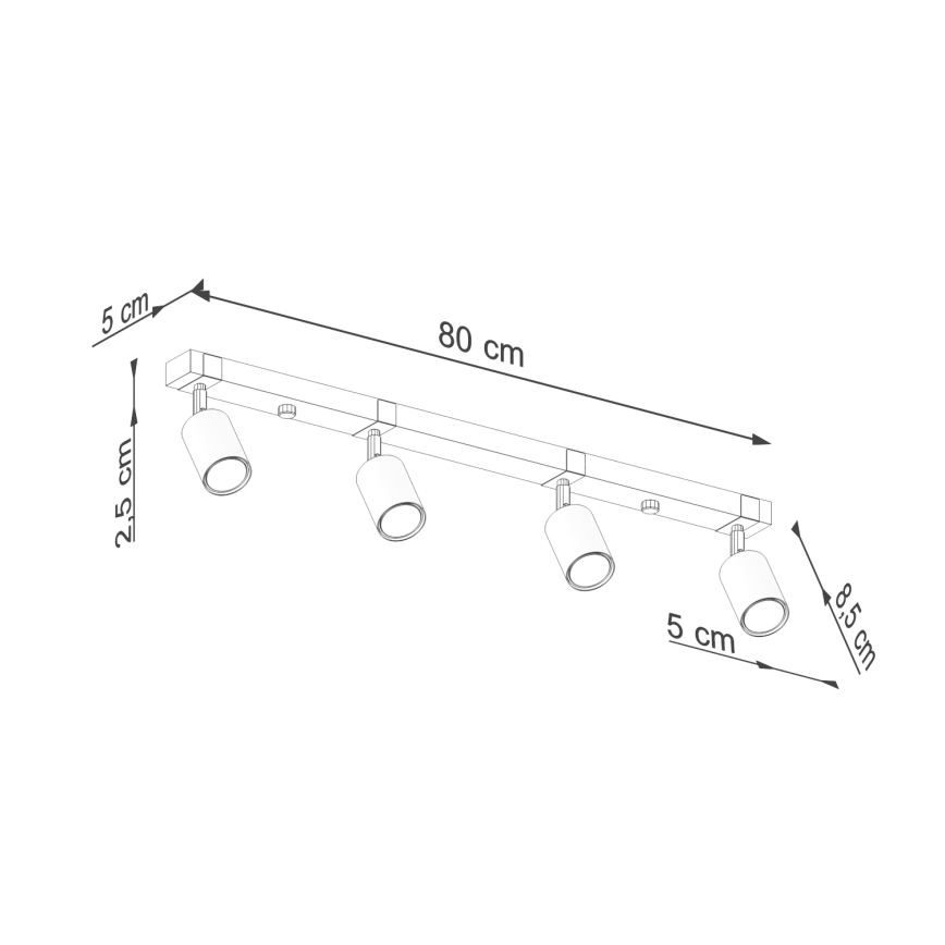 Spotlámpa FAGER 4xGU10/10W/230V fekete