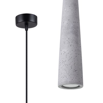Csillár zsinóron ELECTRA 1xGU10/10W/230V beton/szürke