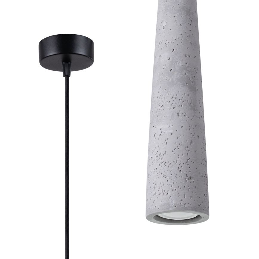 Csillár zsinóron ELECTRA 1xGU10/10W/230V beton/szürke