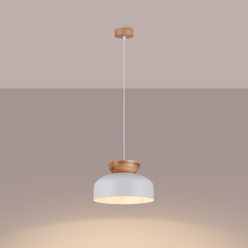 Csillár zsinóron MARION 1xE27/15W/230V átm. 29,5 cm fehér