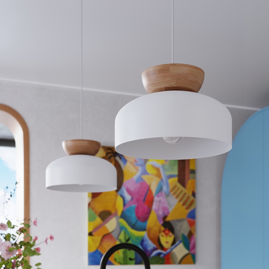 Csillár zsinóron MARION 1xE27/15W/230V átm. 29,5 cm fehér