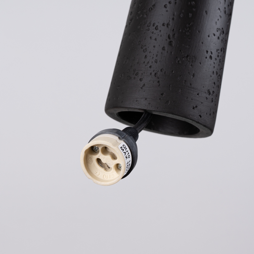 Csillár zsinóron ELECTRA 1xGU10/10W/230V beton/fekete