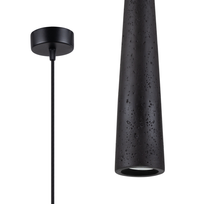 Csillár zsinóron ELECTRA 1xGU10/10W/230V beton/fekete