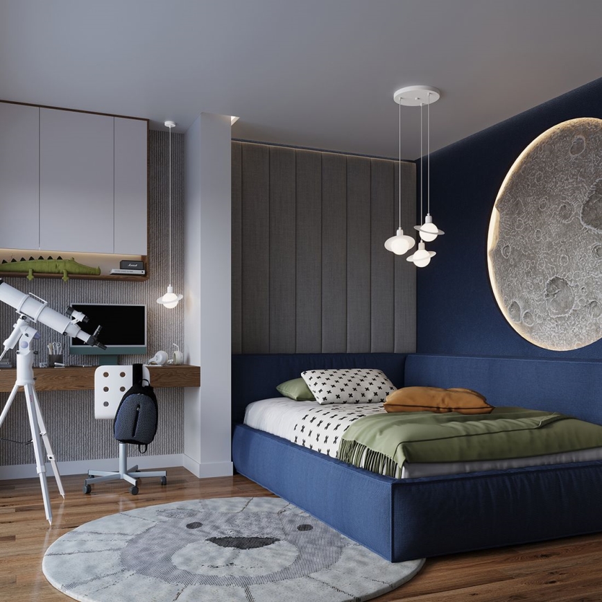 Csillár zsinóron HYPERION 1xG9/8W/230V fehér