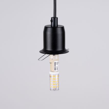Csillár zsinóron HYPERION 3xG9/8W/230V fekete