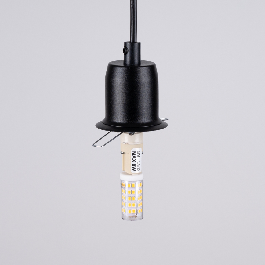 Csillár zsinóron HYPERION 3xG9/8W/230V fekete