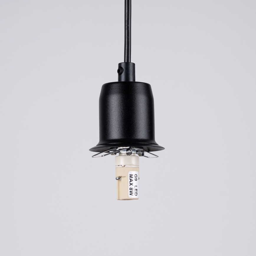Csillár zsinóron HYPERION 3xG9/8W/230V fekete