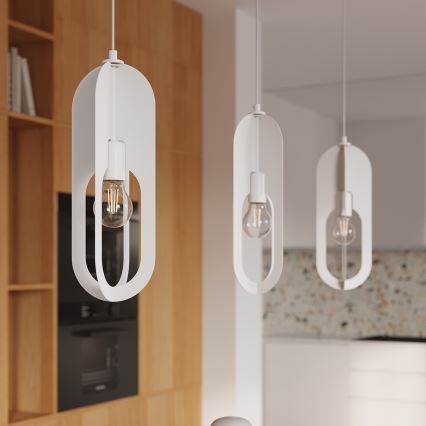 Csillár zsinóron NICUS 1xE27/15W/230V fehér