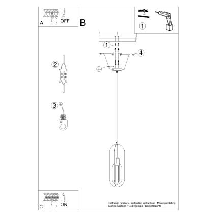 Csillár zsinóron NICUS 1xE27/15W/230V fehér