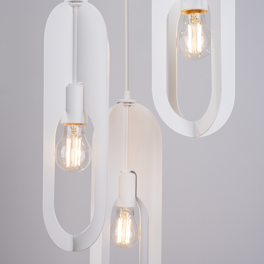 Csillár zsinóron NICUS 3xE27/15W/230V fehér