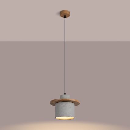 Kábelre szerelhető csillár MAB 1xE27/15W/230V Ø 22 cm beton/szürke