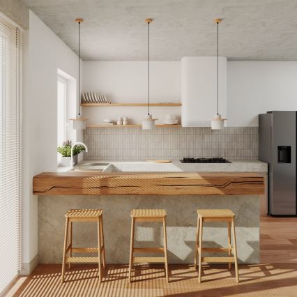 Kábelre szerelhető csillár MAB 1xE27/15W/230V Ø 22 cm beton/szürke