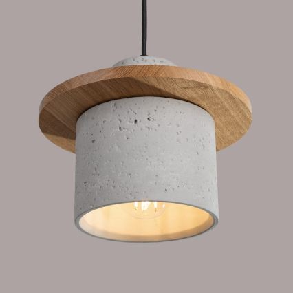 Kábelre szerelhető csillár MAB 1xE27/15W/230V Ø 22 cm beton/szürke