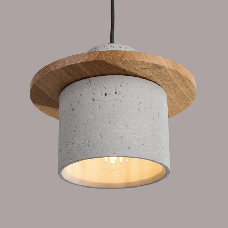 Kábelre szerelhető csillár MAB 1xE27/15W/230V Ø 22 cm beton/szürke