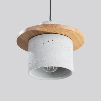 Kábelre szerelhető csillár MAB 1xE27/15W/230V Ø 22 cm beton/szürke