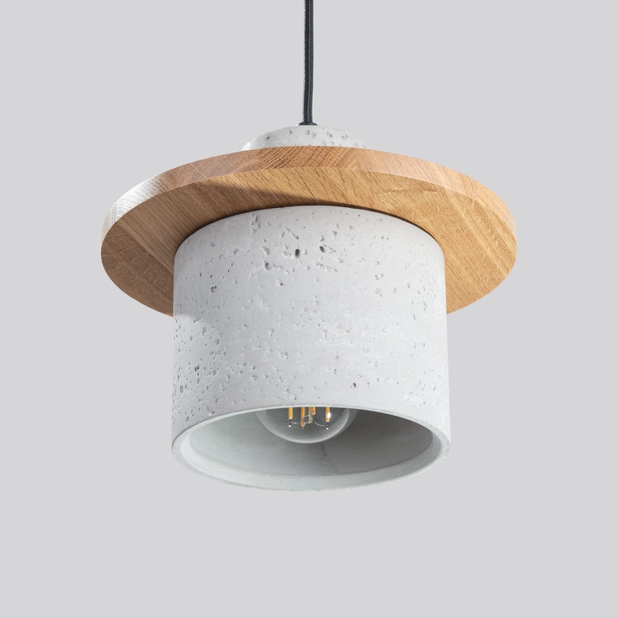 Kábelre szerelhető csillár MAB 1xE27/15W/230V Ø 22 cm beton/szürke