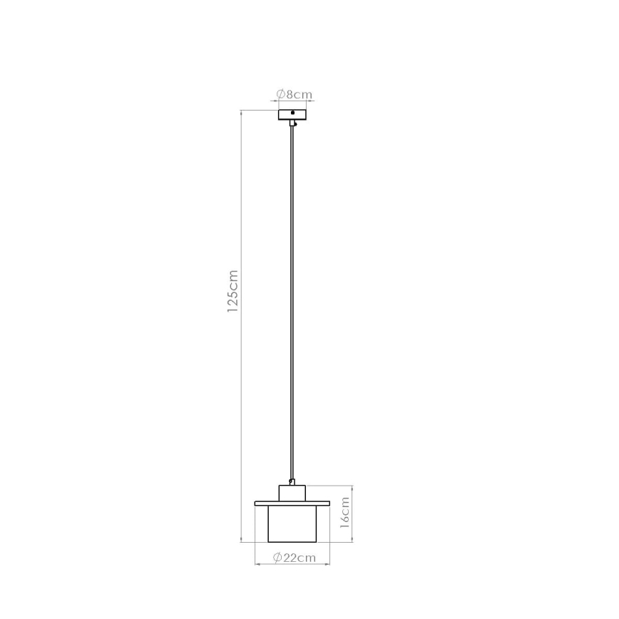 Kábelre szerelhető csillár MAB 1xE27/15W/230V Ø 22 cm beton/szürke