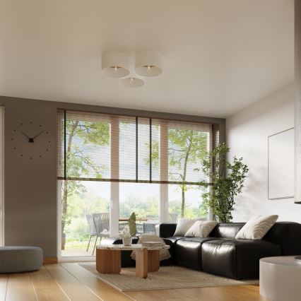 Mennyezeti lámpa TELESTO 1xE27/15W/230V átm. 35 cm fehér/bézs