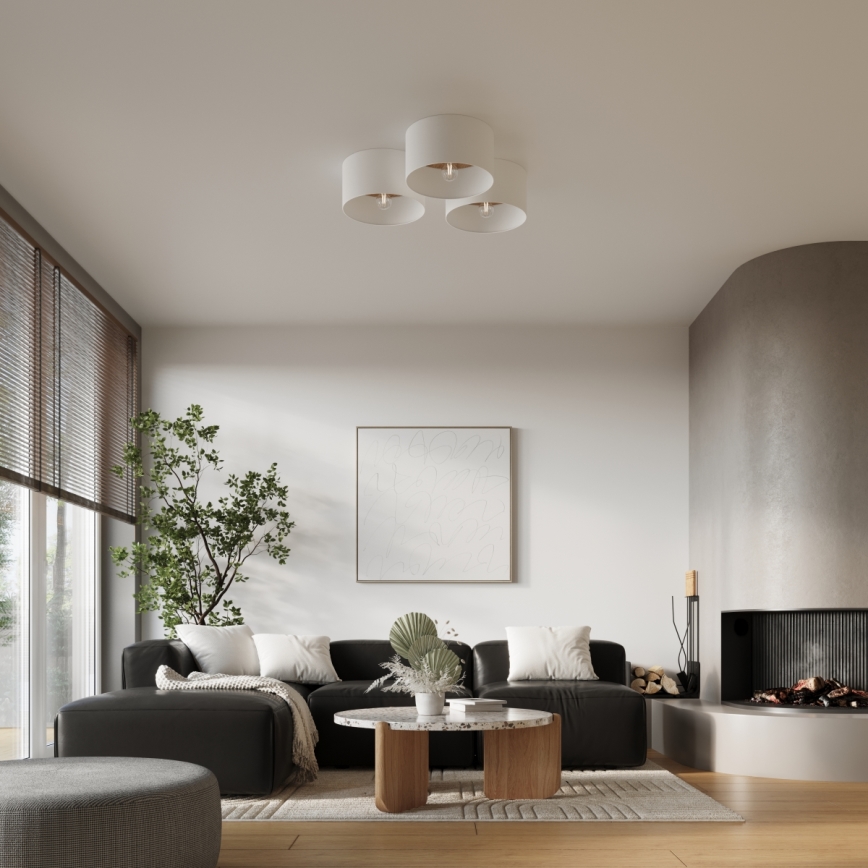 Mennyezeti lámpa TELESTO 1xE27/15W/230V átm. 35 cm fehér/bézs