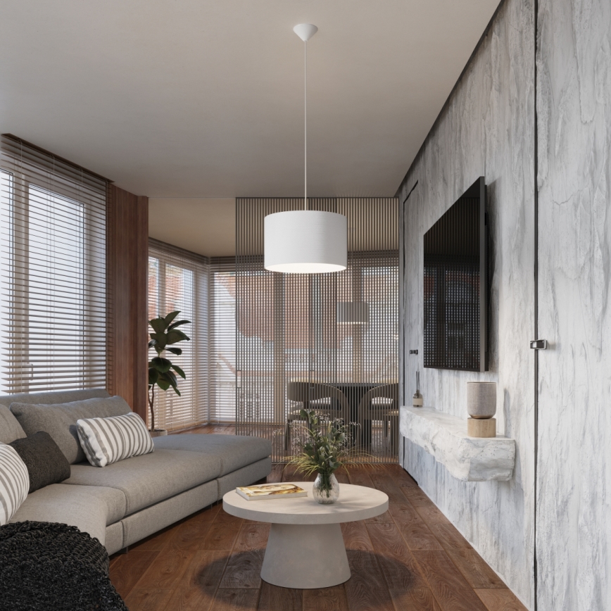 Csillár zsinóron NOVA 1xE27/15W/230V átm. 40 cm fehér