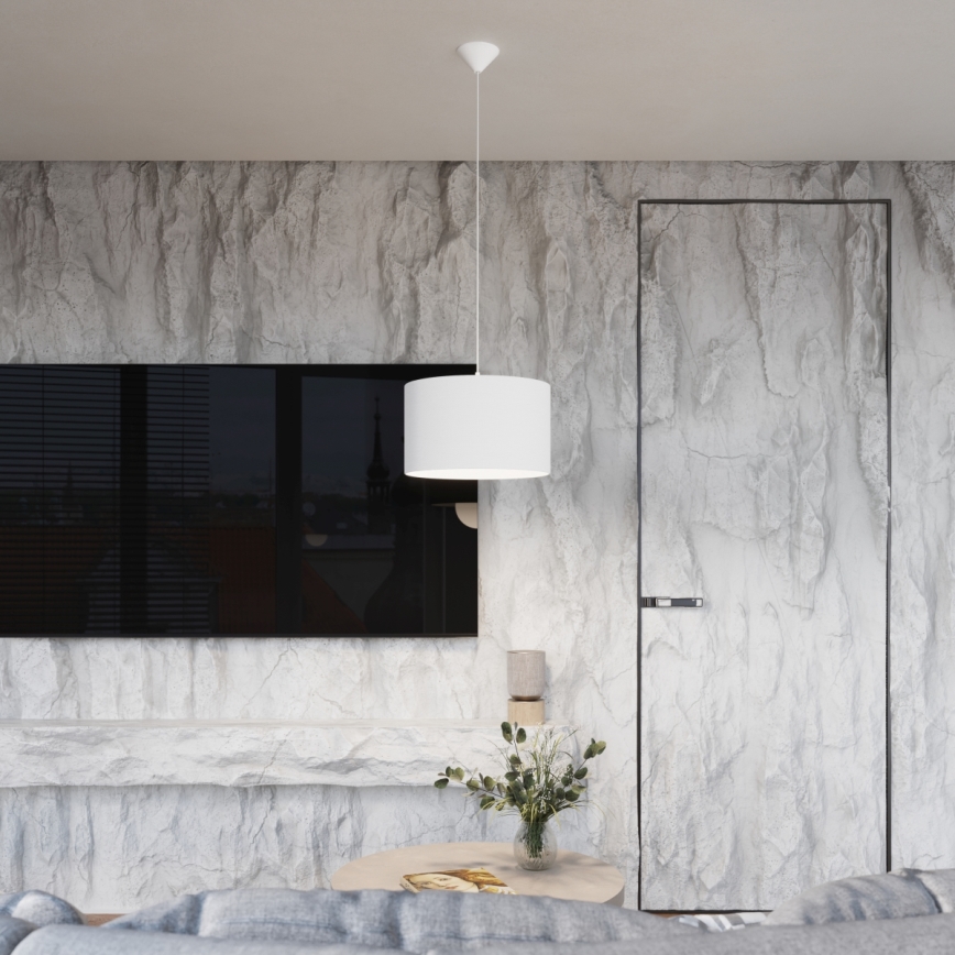 Csillár zsinóron NOVA 1xE27/15W/230V átm. 40 cm fehér