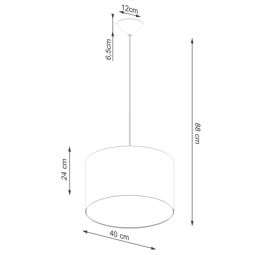 Csillár zsinóron NOVA 1xE27/15W/230V átm. 40 cm fehér