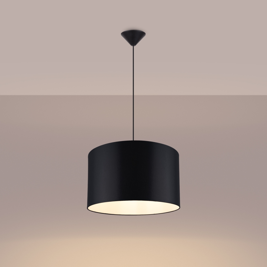 Csillár zsinóron NOVA 1xE27/15W/230V átm. 40 cm fekete