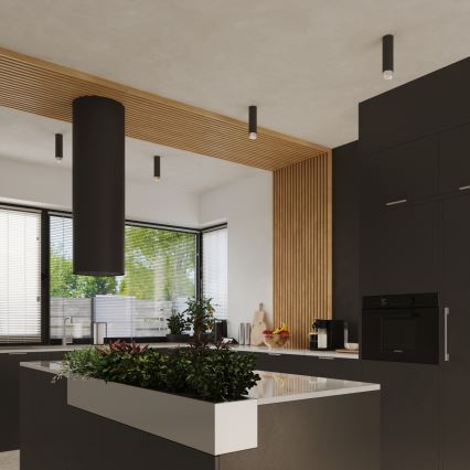 Spotlámpa NERO 1xGU10/10W/230V 12,5 cm fekete/fényezett króm