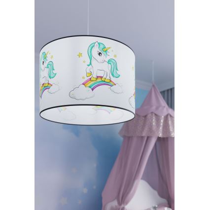 Gyerek csillár zsinóron UNICORN 1xE27/15W/230V átm. 30 cm unikornis