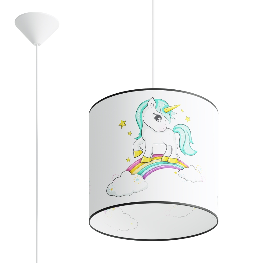 Gyerek csillár zsinóron UNICORN 1xE27/15W/230V átm. 30 cm unikornis