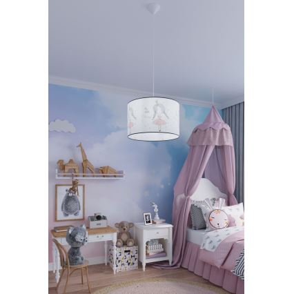 Gyerek csillár zsinóron PRINCESS 1xE27/15W/230V átm. 30 cm hercegnő