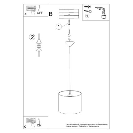 Gyerek csillár zsinóron CAT 1xE27/15W/230V átm. 30 cm macska