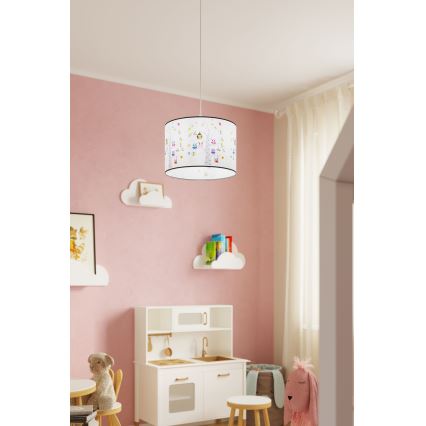 Gyerek csillár zsinóron OWLS 1xE27/15W/230V átm. 30 cm baglyos