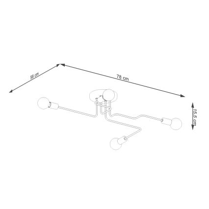 Felületre szerelhető csillár VECTOR 4xE27/15W/230V fehér