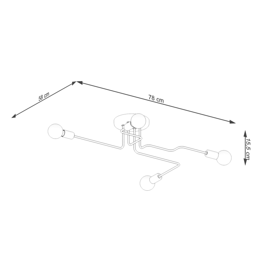 Felületre szerelhető csillár VECTOR 4xE27/15W/230V fehér