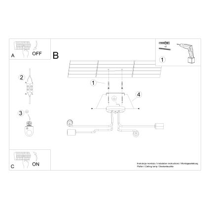 Felületre szerelhető csillár VECTOR 4xE27/15W/230V fehér